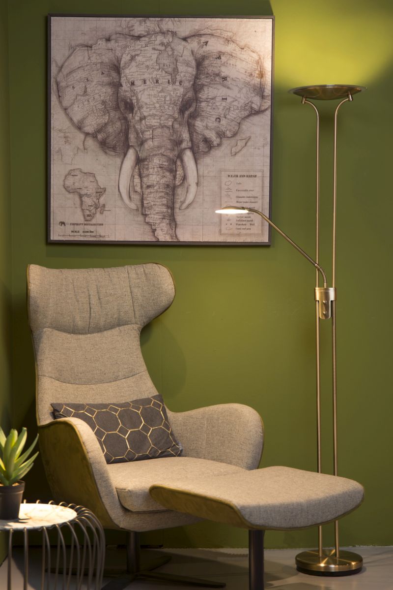 Lucide CHAMPION-LED - Stojacia lampa na čítanie - LED Dim. - 3000 000 - Bronz